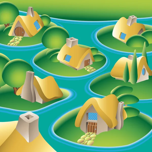 Village aquatique — Image vectorielle