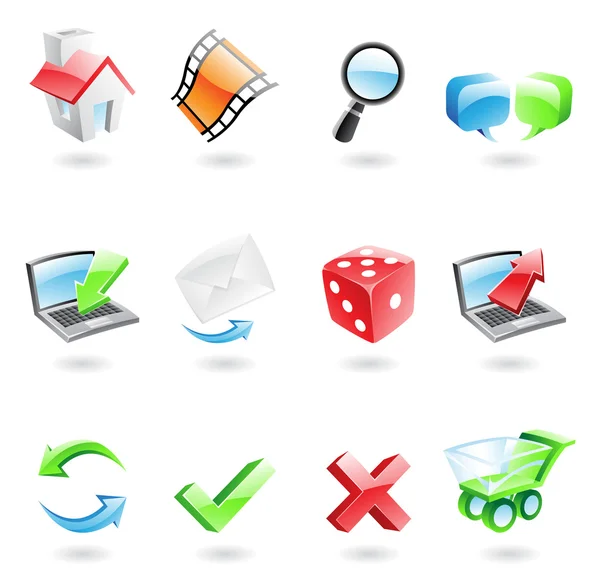 Glossy web icons — Stock Vector