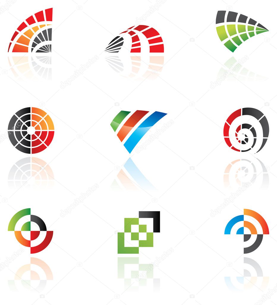 Colorful abstract icons and design elements