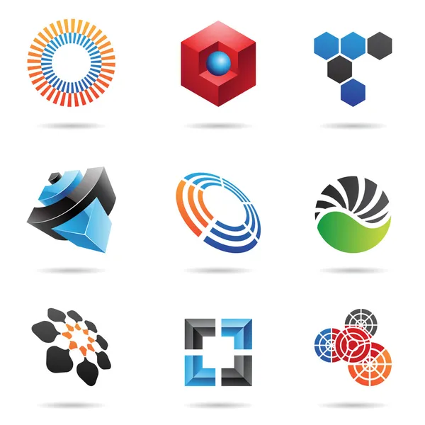 Diverses icônes abstraites colorées, Set 4 — Image vectorielle