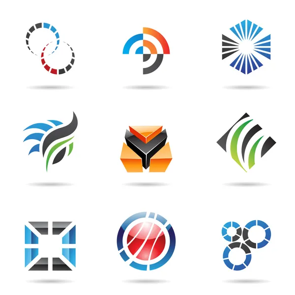 Varios iconos abstractos de colores, Set 9 — Vector de stock