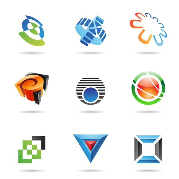 Varios iconos abstractos de colores, Set 10 — Vector de stock