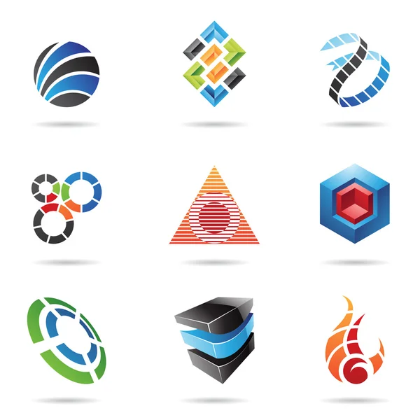 Diverses icônes abstraites colorées, Set 11 — Image vectorielle