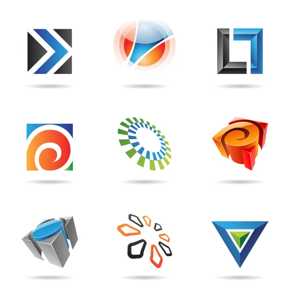 Diverses icônes abstraites colorées, Set 12 — Image vectorielle