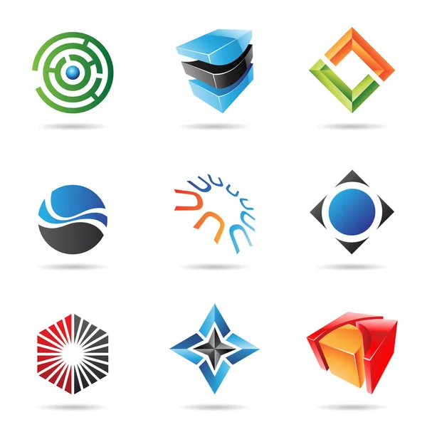 Varios iconos abstractos de colores, Set 18 — Vector de stock