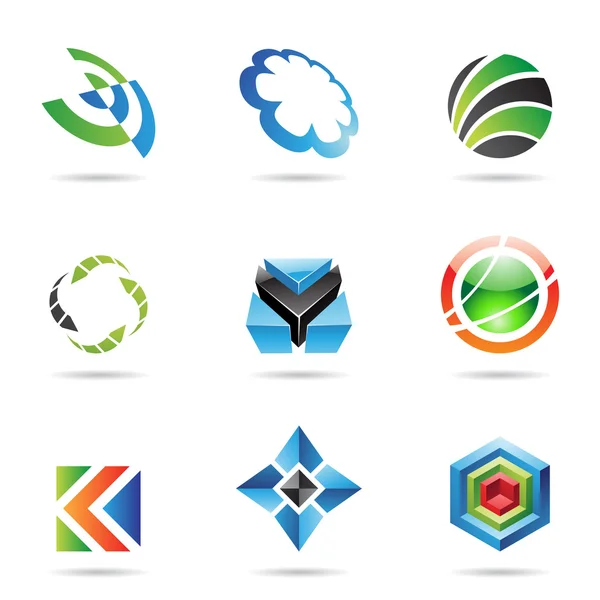 Diverses icônes abstraites colorées, Set 20 — Image vectorielle