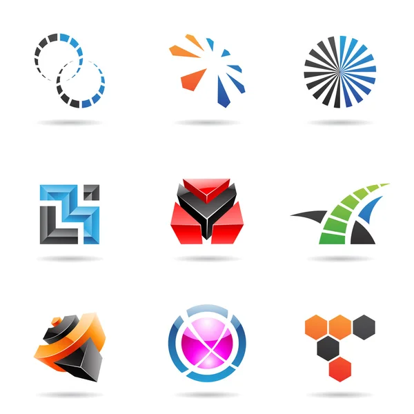 Diverses icônes abstraites colorées, Set 21 — Image vectorielle