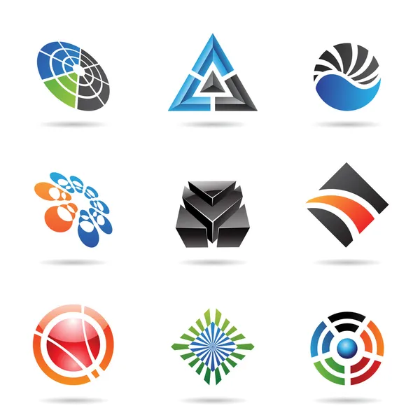 Diverses icônes abstraites colorées, Set 23 — Image vectorielle