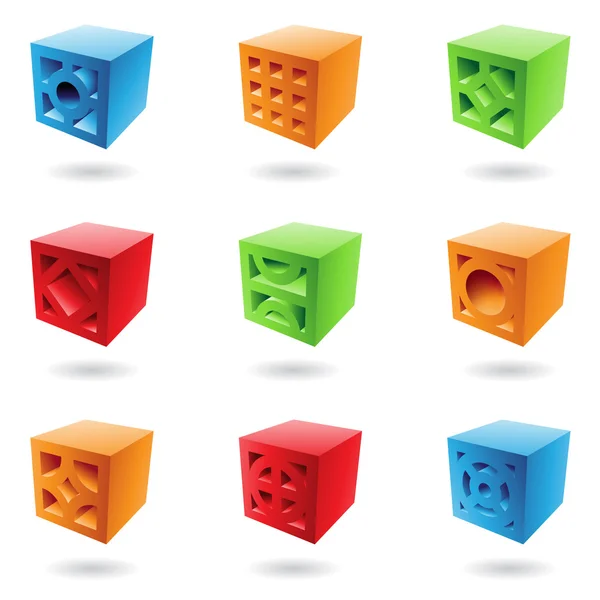 Cubes de briques abstraits — Image vectorielle