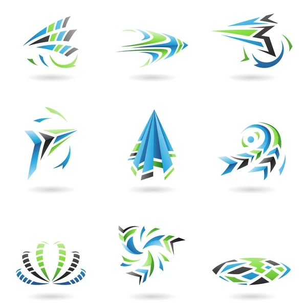 Icônes abstraites dynamiques volantes — Image vectorielle
