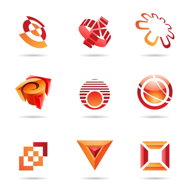 Vários ícones abstratos vermelhos, Set 10 — Vetor de Stock