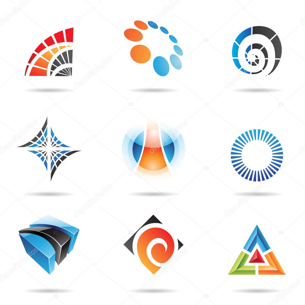 Various colorful abstract icons, Set 5