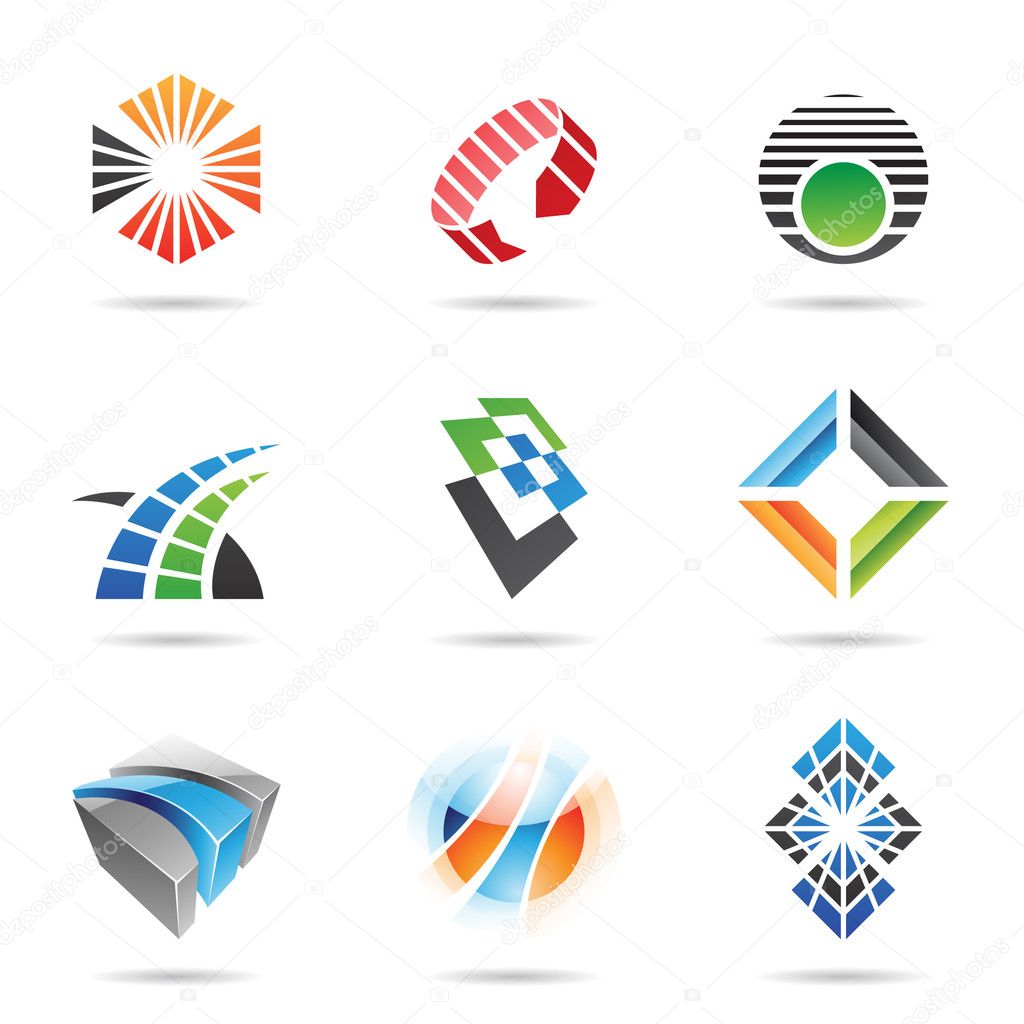Various colorful abstract icons, Set 8