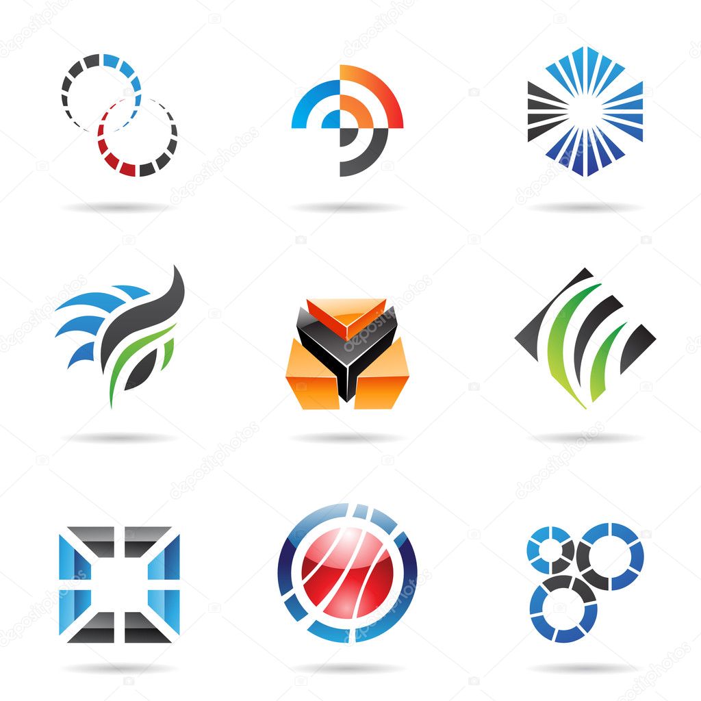 Various colorful abstract icons, Set 9