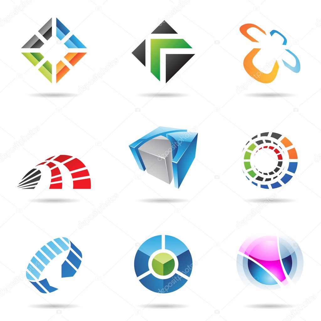 Various colorful abstract icons, Set 15