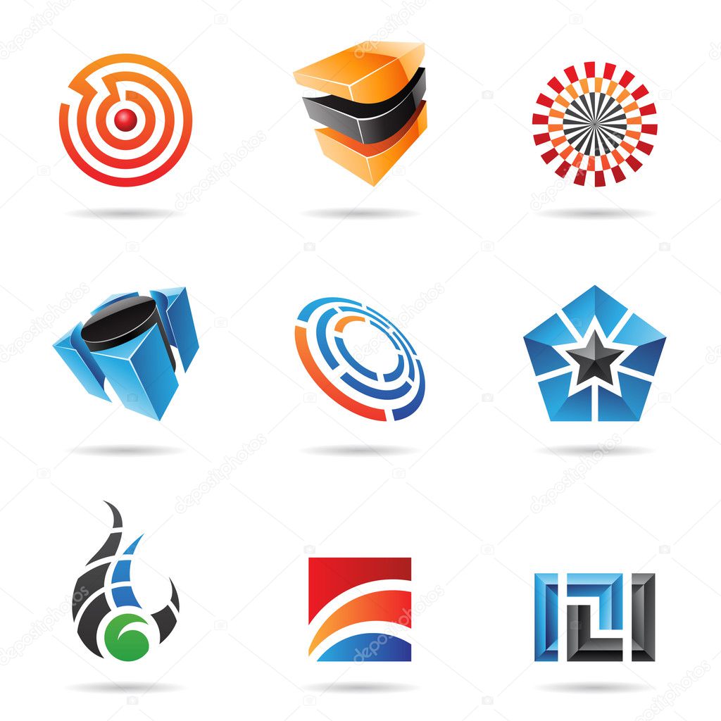 Various colorful abstract icons, Set 16
