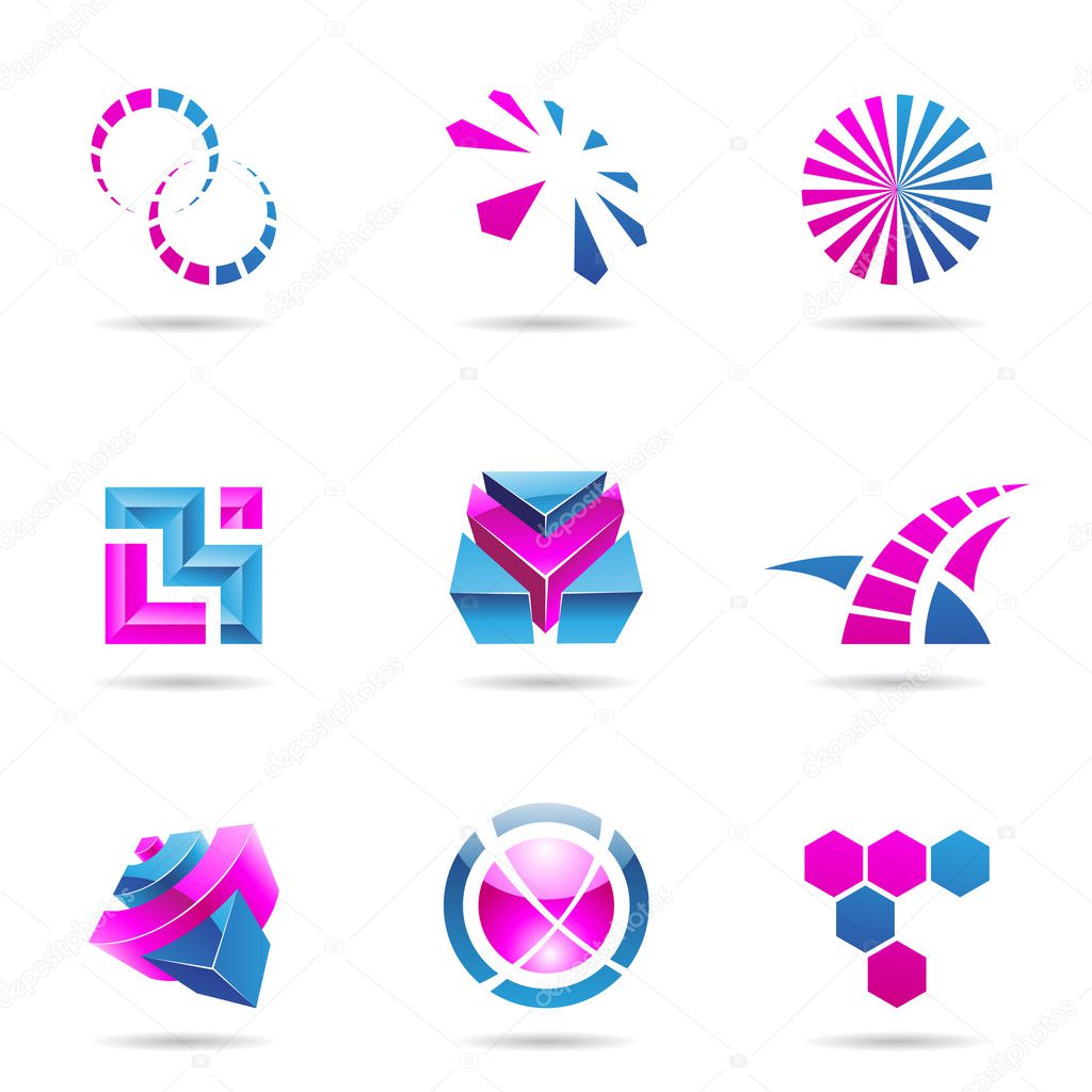 Abstract blue and purple Icon Set 21