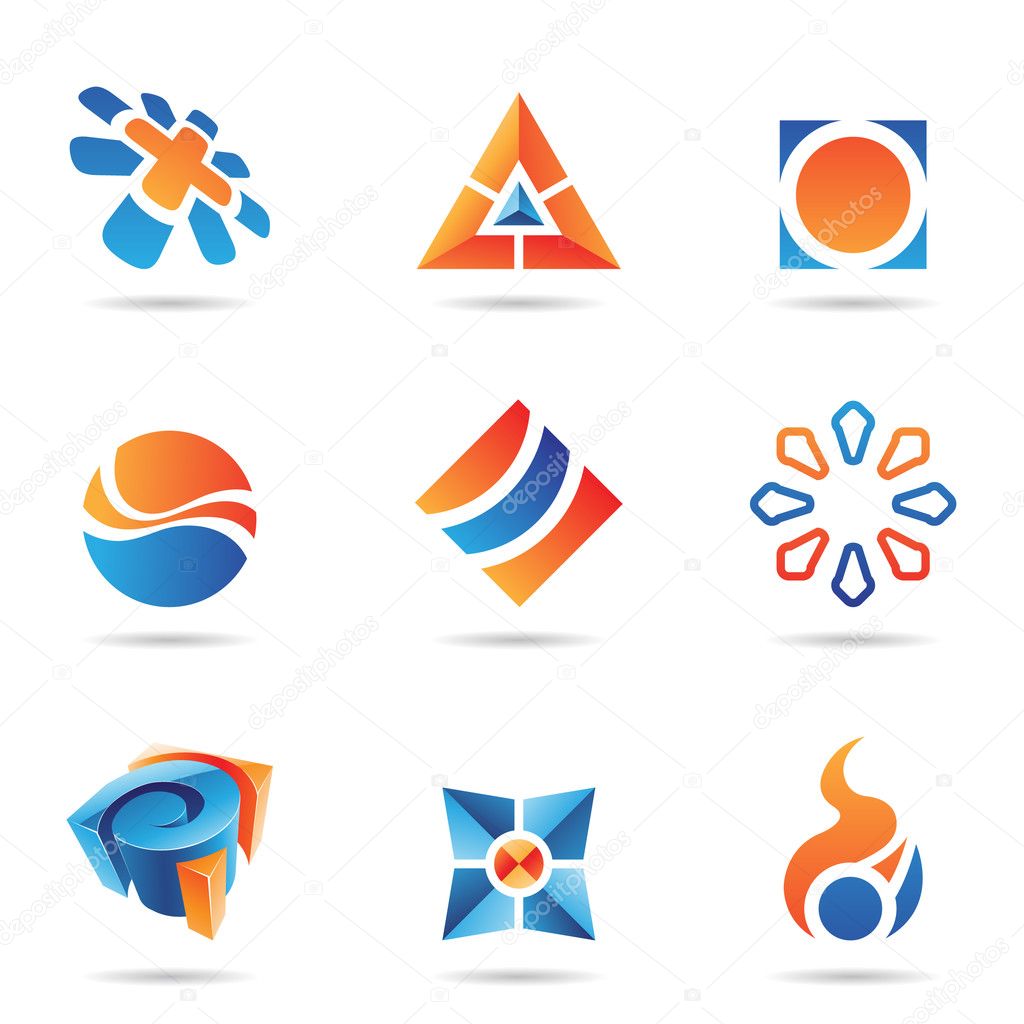 Abstract blue and orange Icon Set 22