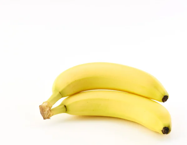 2 μπανάνες σε λευκό φόντο — Φωτογραφία Αρχείου