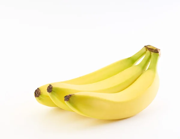 3 банана на белом фоне — стоковое фото