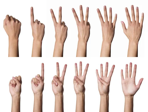 Női kezek számlálás Stock Kép