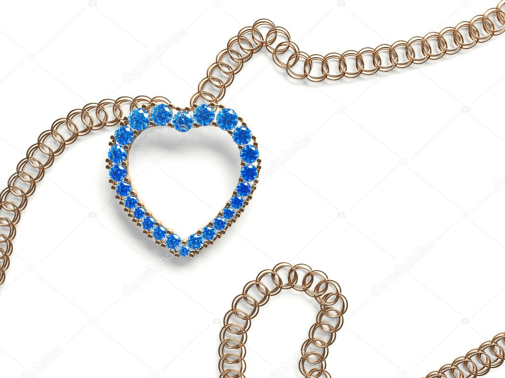 Jewelry gold chain diamond pendant