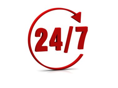 24/7 symbol clipart