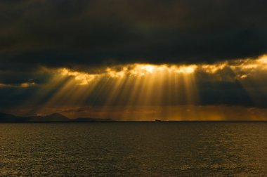 punta ala (grosseto, İtalya plaj günbatımında çekilen deniz manzarası)