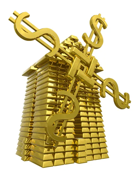 Mill of gold ingots — Stock Photo, Image