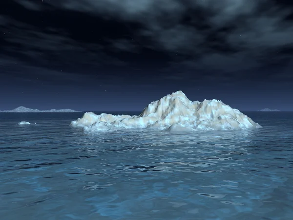 月明かりの下で氷山 — ストック写真