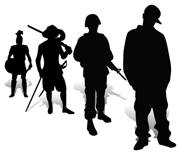 stock vector Evolution of defenders of the native land