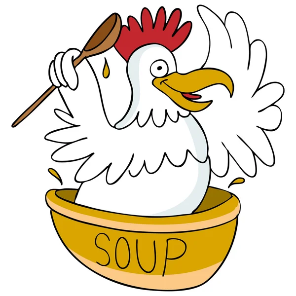 Soupe de poulet — Image vectorielle
