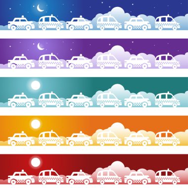 Taxi Cab Banner Set clipart