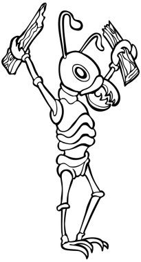 Termite - black and white clipart