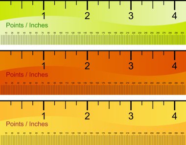 Points Inches Ruler Set clipart