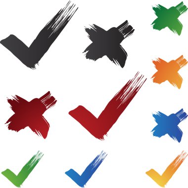 Checkmark Brushstrokes clipart