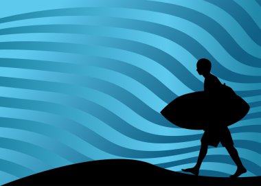 Surfer Walking clipart