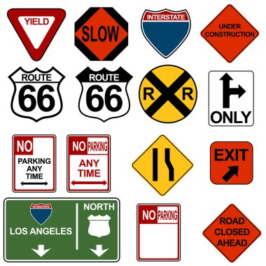 Traffic Signage Set clipart