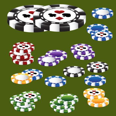 Poker Chip Card Suits clipart