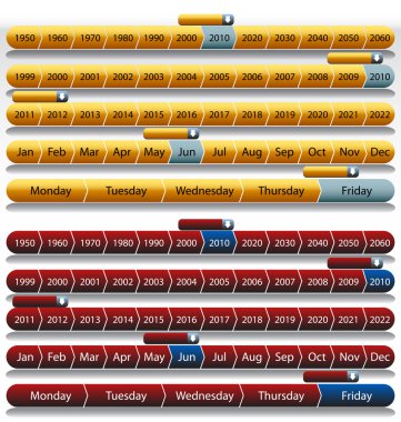 Gold Timeline Chart Set clipart