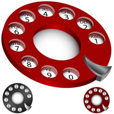 Rotary Phone Dial Set clipart