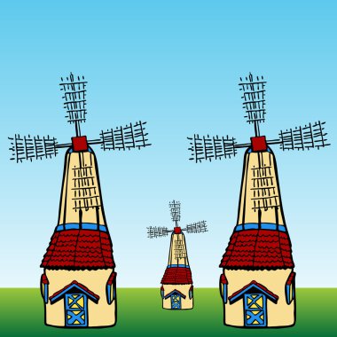 Windmills clipart