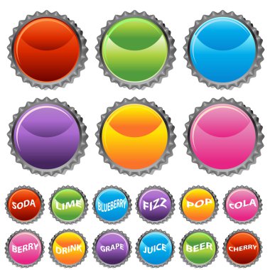 Bottle Cap Button Set clipart