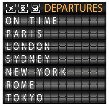 Departure Board clipart