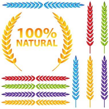 Colorful Wheat Icon Set clipart