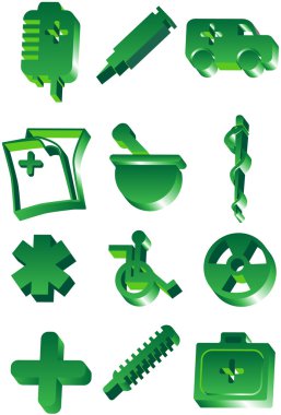 Medical 3D Icon Set clipart