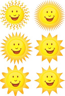 Set of Happy Suns clipart