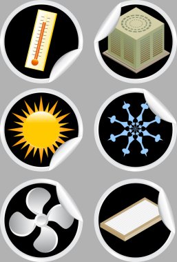 Air Conditioner Icons / Stickers clipart