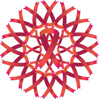AIDS Awareness Ribbon Wreath clipart