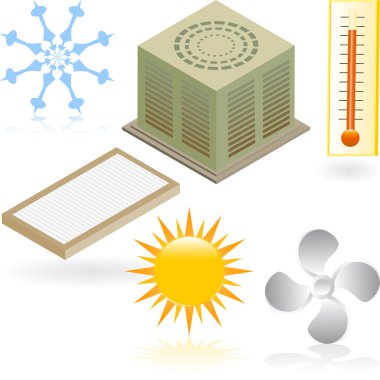 Heating and Cooling Icons clipart